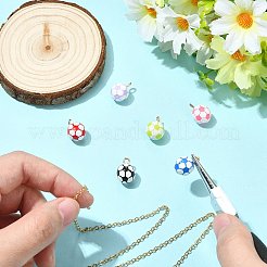 6Pcs 6 Colors Alloy Enamel Pendants&nbsp;ENAM-CJ0007-62
