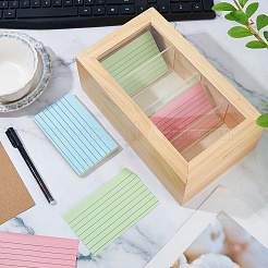 1Pc 4 Grids Rectangle Wood Food Card Storagge Boxes with Visible Window&nbsp;AJEW-DC0003-95