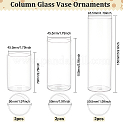 6Pcs 3 Style Column Glass Vase Ornaments&nbsp;AJEW-BC0002-25