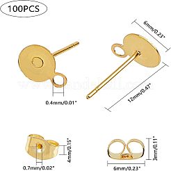 304 Stainless Steel Stud Earring Settings&nbsp;STAS-UN0007-11G