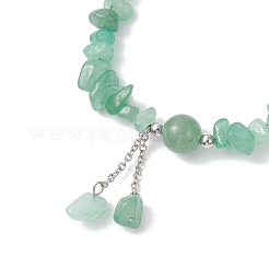 Natural Green Aventurine Chip Beaded Charm Bracelets for Women&nbsp;BJEW-JB12296-03