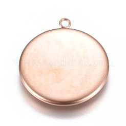 Ion Plating(IP) 304 Stainless Steel Pendant Cabochon Settings&nbsp;X-STAS-G127-13-20mm-RG