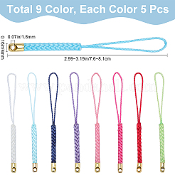 45Pcs 9 Colors Polyester Cord Mobile Straps&nbsp;FIND-GF0006-44