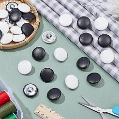 30Pcs 2 Colors 1-Hole PU Leather Shank Buttons&nbsp;BUTT-NB0001-91