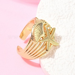 Brass Cuff Open Rings&nbsp;RJEW-C164-02B-G