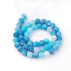 Natural Fire Crackle Agate Bead Strands&nbsp;G-S216-8mm-03