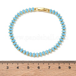 Synthetic Turquoise Tennis Bracelets&nbsp;KK-CBA964F-01G-01