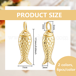 12Pcs 2 Colors Rack Plating Brass Pendants&nbsp;KK-BC0015-86