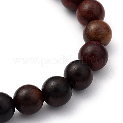 Unisex Natural Wood Beaded Stretch Bracelets&nbsp;X-BJEW-JB05463-04