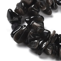Natural Silver Sheen Obsidian Chip Beads Strands&nbsp;G-M205-07A