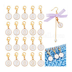 20Pcs 10 Styles Alloy Enamel Pendant Locking Stitch Markers&nbsp;HJEW-PH02070