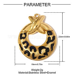 304 Stainless Steel Enamel Pendants&nbsp;STAS-OY006-32G