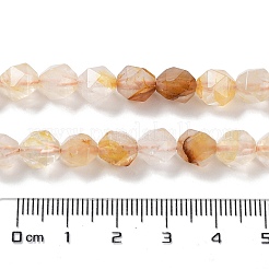 Natural Yellow Hematoid Quartz/Golden Healer Quartz Beads Strands&nbsp;G-G030-A01-01