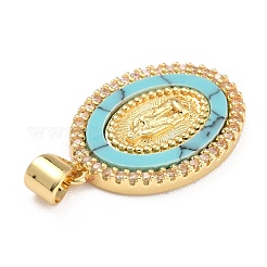 Brass Micro Pave Cubic Zirconia Pendants&nbsp;KK-G402-15G-A