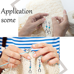 20Pcs Synthetic Turquoise Locking Pendant Stitch Markers&nbsp;HJEW-SC00037