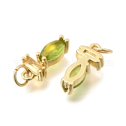 Brass Micro Pave Cubic Zirconia Pendants&nbsp;X-KK-C255-15B-03