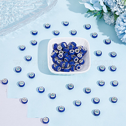 Handmade Polymer Clay Rhinestone European Large Hole Beads with Silver Color Plated Brass Cores&nbsp;FPDL-PA0001-02C