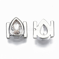 Brass Micro Pave Clear Cubic Zirconia Cabochons&nbsp;KK-S061-51P-NR