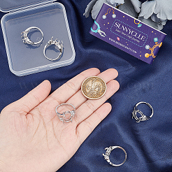 8Pcs Brass Adjustable Solitaire Ring Components&nbsp;KK-SC0003-95