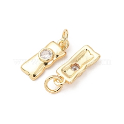Brass Micro Pave Cubic Zirconia Pendants&nbsp;KK-D019-10G