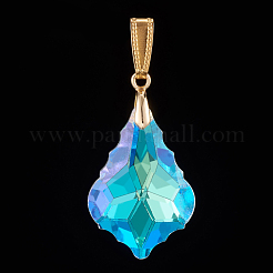 AB Color Plated Electroplate Glass Pendants&nbsp;PALLOY-JF00446-01