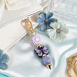 1Pc Silicone Cartoon Butterfly Flower Pendant Decorations&nbsp;HJEW-CP0001-17A