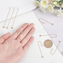 4Pairs 304 Stainless Steel Ear Thread with Heart for Women&nbsp;STAS-UN0035-81