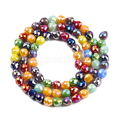 Electroplate Opaque Solid Color Glass Beads Strands&nbsp;EGLA-N002-26-04