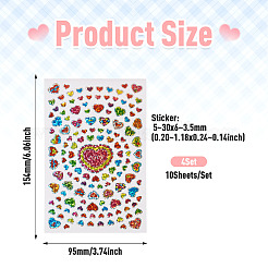 Heart Plastic Stickers&nbsp;DIY-TADJ0002-006C
