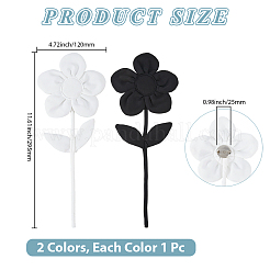 2Pcs 2 Colors Polyester & Cotton Flower Lapel Pins for Clothes&nbsp;JEWB-CY0001-05