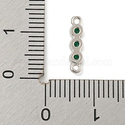 Brass Pave Cubic Zirconia Three Flat Round Links Connector Charms&nbsp;KK-P277-52B-A