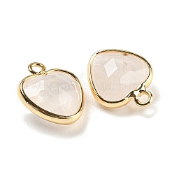 Natural Quartz Crystal Faceted Heart Charms&nbsp;G-Q006-07G-06