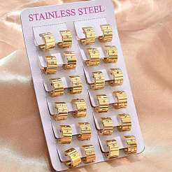201 Stainless Steel Wide Huggie Hoop Earrings&nbsp;EJEW-D354-13G