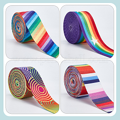 4 Rolls 4 Styles 3M Double Face Printed Polyester Ribbons&nbsp;SRIB-WR0001-05