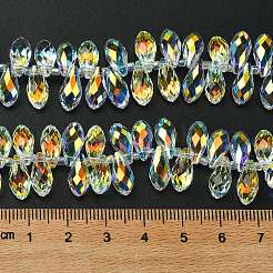 Transparent Electroplate Glass Beads Strands&nbsp;GLAA-K064-07A-AB01