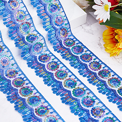 4~4.5M Ethnic Style Polyester Lace Trim with Colorful Paillette&nbsp;OCOR-GF0002-39C