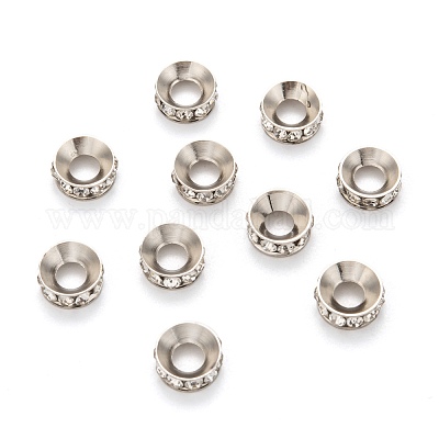 Brass Rhinestone Spacer Beads&nbsp;RB-A020-9mm-01P-1