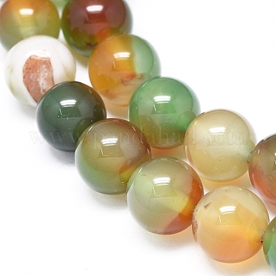 Natural Peacock Agate Beads Strands&nbsp;G-D0005-22-8mm-1