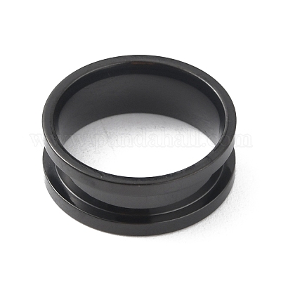 Wholesale 201 Stainless Steel Grooved Finger Ring - Pandahall.com