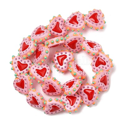 Baking Paint Glass Bumpy Beads Heart&nbsp;LAMP-V001-07C-1