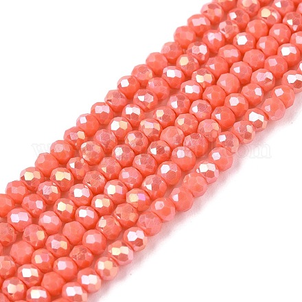 Electroplate Glass Beads Strands EGLA-A044-P1mm-B21-1
