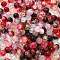 Mixed Style Glass Beads, Round, Red, 8~10mm