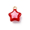 Alloy Enamel Charms, Star Charm, Golden, Red, 14.5x11.5x4.5mm, Hole: 1.5mm