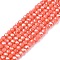 Electroplate Glass Beads Strands, Opaque Solid Color, AB Color Plated, Faceted, Rondelle, Tomato, 2.3~2.7x2mm, Hole: 0.4mm, about 135~140pcs/strand, 26~27cm