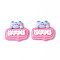 Opaque Resin Cabochons, Cartoon Style Speech Bubble Shape with Animal & Word, Cat Pattern, 24.5x27x6mm