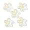 Transparent Spray Paint Glass Beads, Flower, Clear, 15.5x16x3.5mm, Hole: 1.8mm