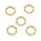 Brass Linking Rings, Twisted Ring Shape, Rack Plating, Long-Lasting Plated, Lead Free & Cadmium Free, Real 18K Gold Plated, 8x1.5mm, Inner Diameter: 5mm