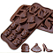 Food Grade Silicone Molds, Candy & Chocolate Molds, Mixed Patterns, Saddle Brown, 105x210x12mm