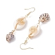 3Pairs Brass & Shell Dangle Earrings&nbsp;EJEW-JE06323-5