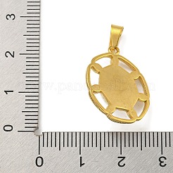 Flat Round Ion Plating(IP) 304 Stainless Steel Pendants&nbsp;STAS-U024-06G